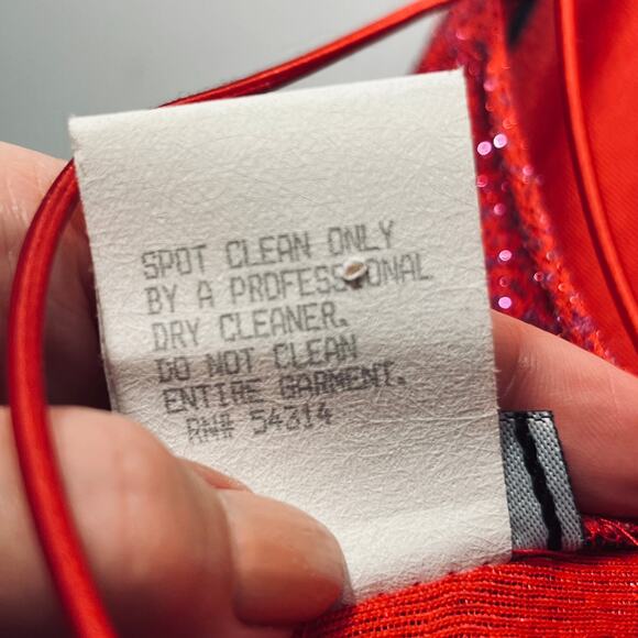 VTG Y2K B. Darlin Gown BabyDoll Fuchsia Sparkle Pageant Holiday Maxi Evening 7/8 - Picture 8 of 8